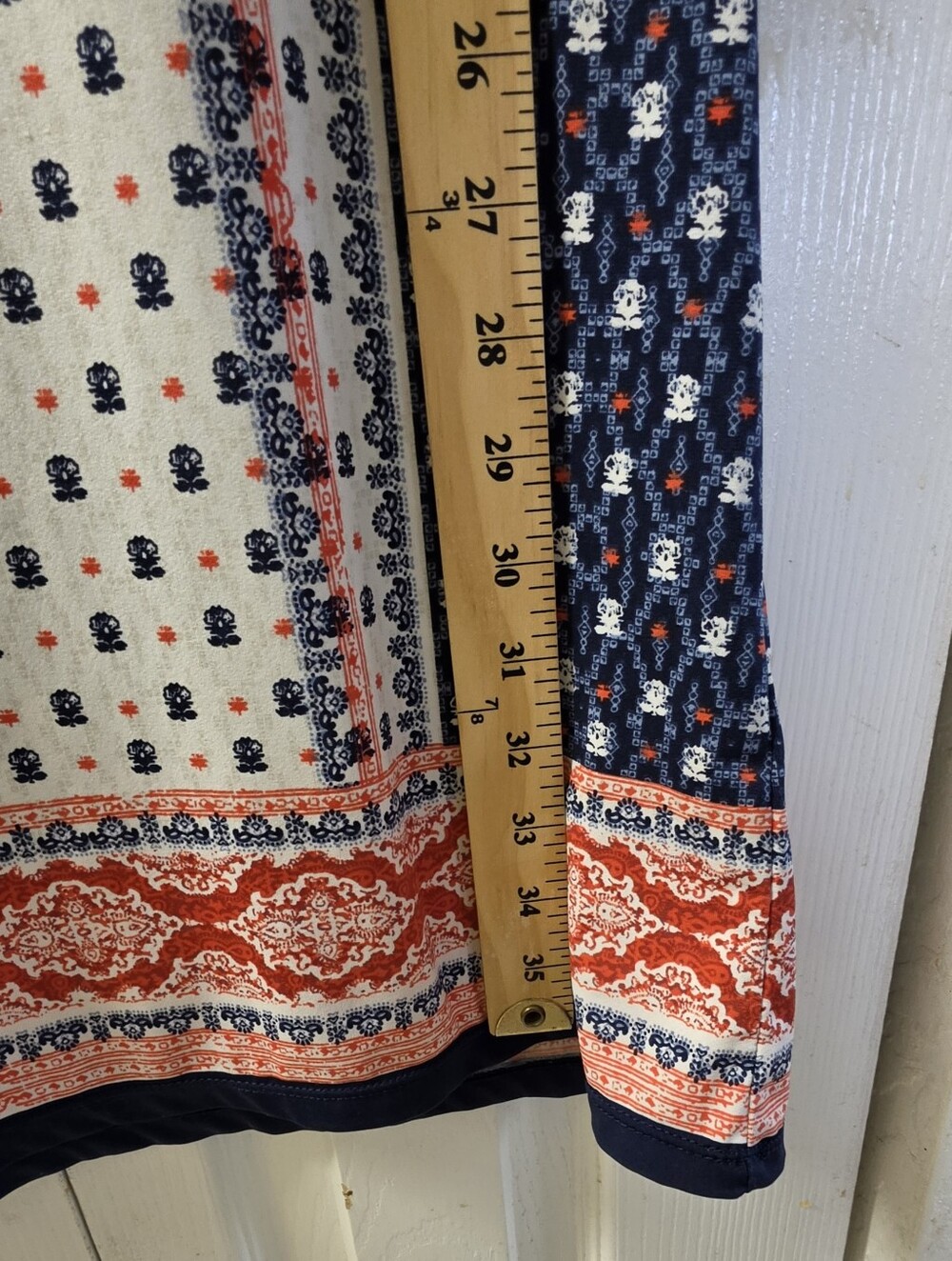 Max Studio White, Red & Blue Sleeveless Printed Shift Dress L - Picture 8 of 8